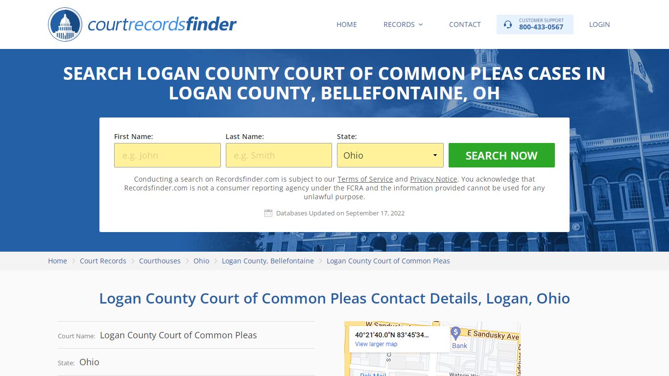 Logan County Court of Common Pleas Case Search - RecordsFinder